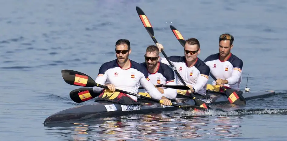 Saúl Craviotto y el equipo de K4 de piragüismo de España, bronce en los Juegos Olímpicos