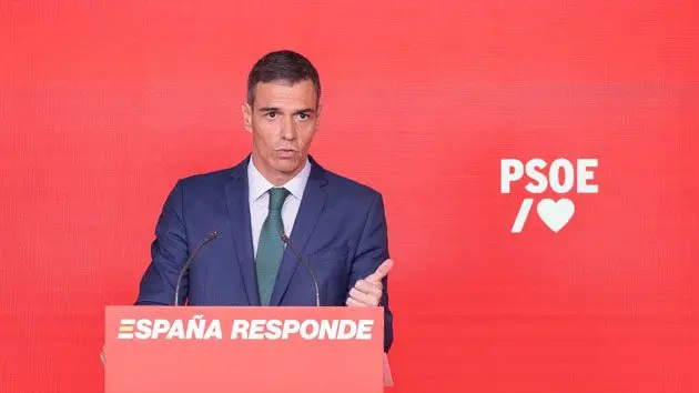 Pedro Sánchez el 16 de junio en la sede del Psoe
