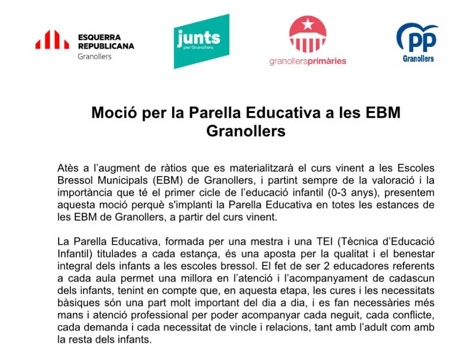 mocion parella educativa