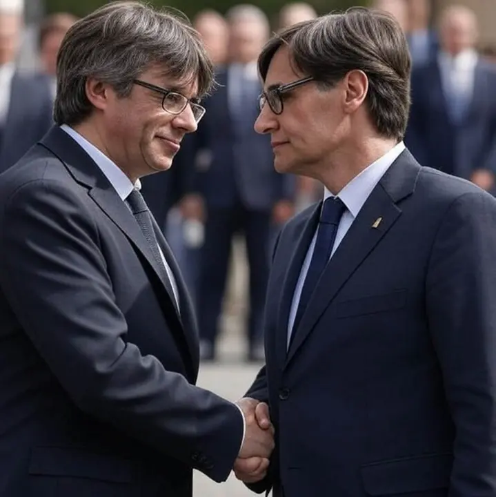 Illa y Puigdemont en una imagen figurada