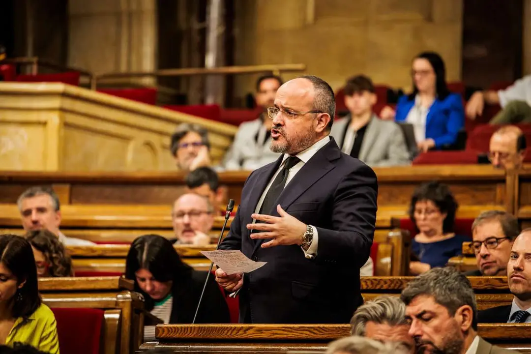 Alejandro Fernández (PP) en un momento de su intervención en el Parlament