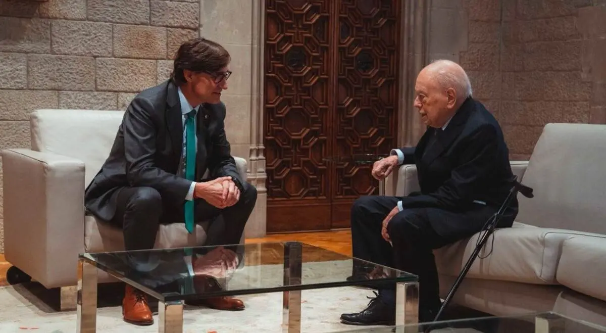Jordi Pujol con Salvador Illa el pasado setiembre