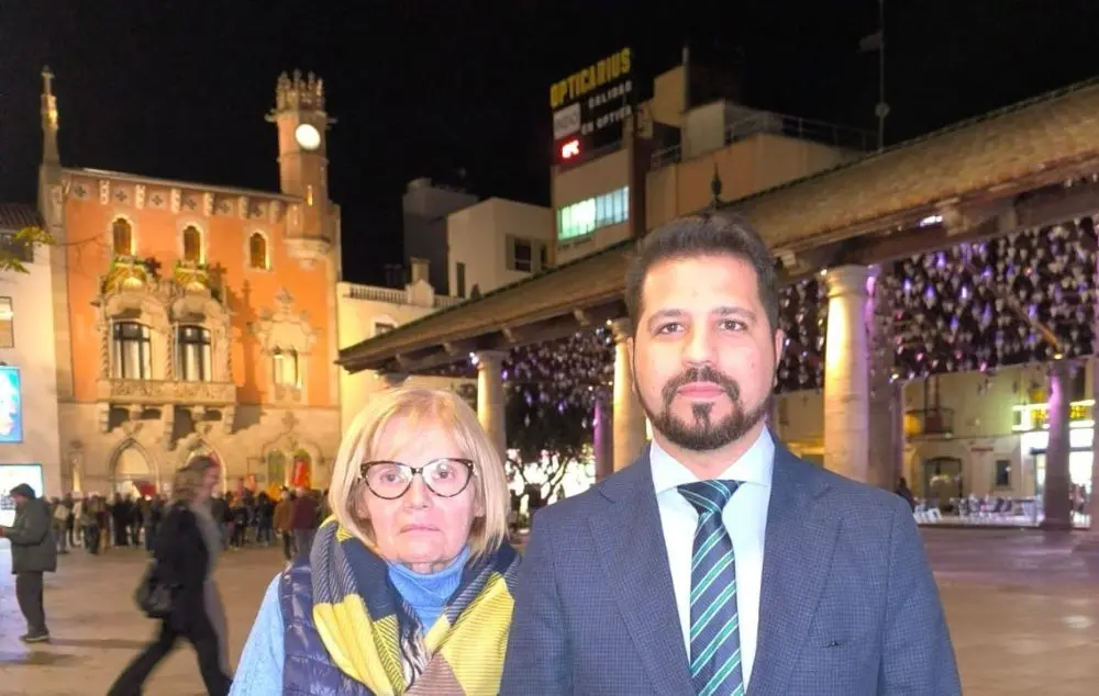 El diputado de Vox, Javier Ramírez, junto a la concejal de Granollers Cristina Tarrés 2