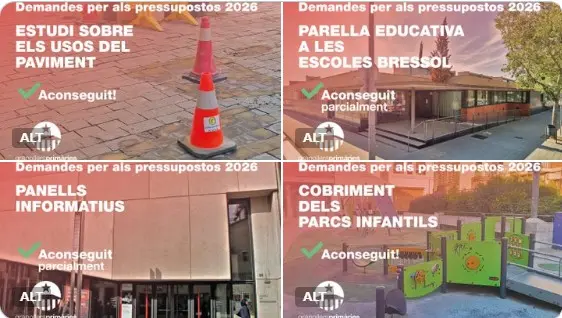 demandes de Granollers Primaries aceptades per el PSC pel presupòst del 2026
