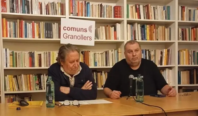 Jaume Bosch y Paco Galán en la conferencia Contra l'ombra de Franco memória democràtica