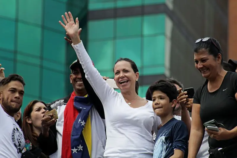 Maria Corina Machado en un acto en Caracas