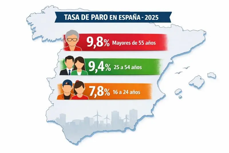 Los mayores de 55 a&ntilde;os representan la mayor taswa de paro