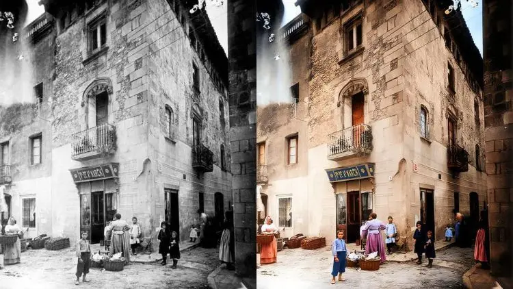 Can March, a la pla&ccedil;a de l'Oli de Granollers. Font Arxiu Municipal