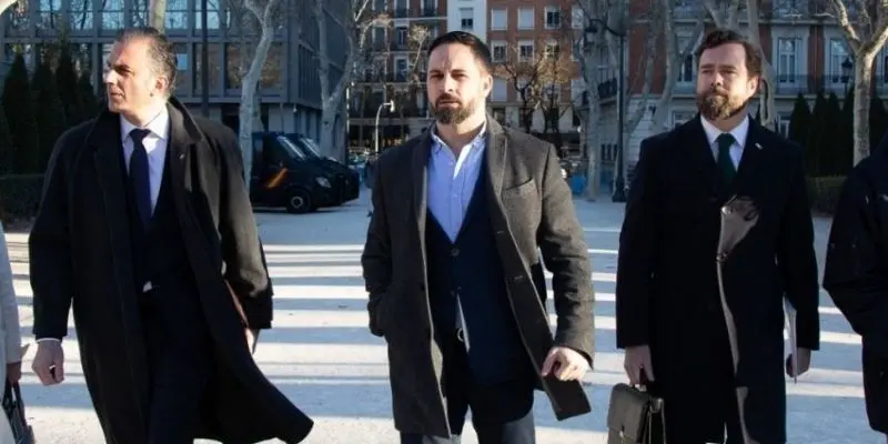 Santiago Abascal, Javier Ortega e Iv&aacute;n Espinosa de los Monteros Foto de Vox