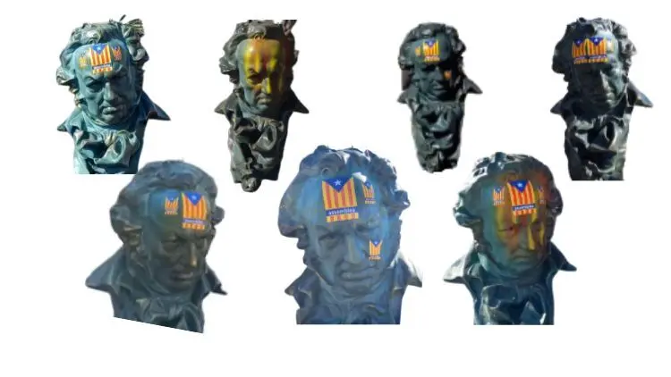 Figuras de Goya saboteadas en Barcelona