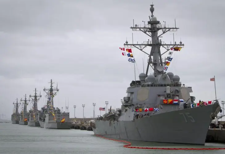 El USS Donald Cook, uno de los destructores del escudo antimisiles de la OTAN en la Base Naval de Rota (C&aacute;diz)