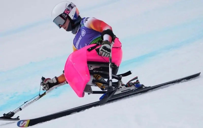 Audrey Pascual en el supergigante de la combinada en Mil&aacute;n Cortina 2026  Foto de Comit&eacute; Paral&iacute;mpico Espa&ntilde;ol