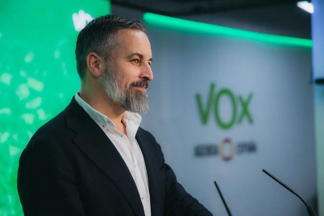 Santiago Abascal en rueda de prensa  Foto de Vox