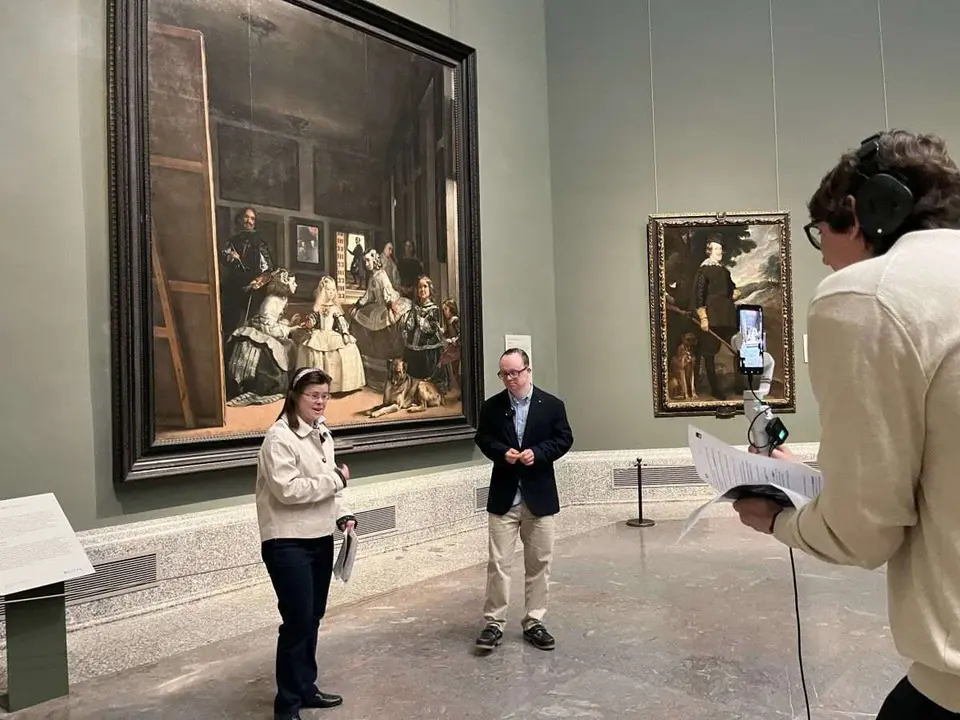 Bel&eacute;n y Pablo durante su retransmisi&oacute;n en las redes del Museo del Prado Foto del Museo del Prado