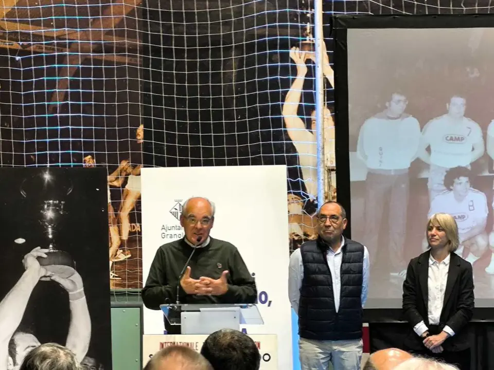 3. Pep Pujadas, president de la Fundaci&oacute; del BM Granollers, encetan l'acte