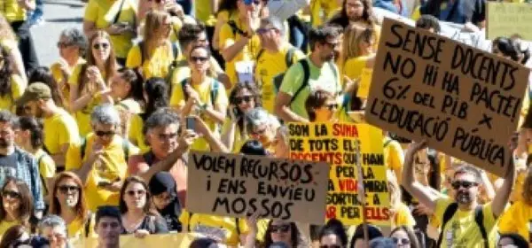 manifestaci&oacute; de professors d'aquesta setmana