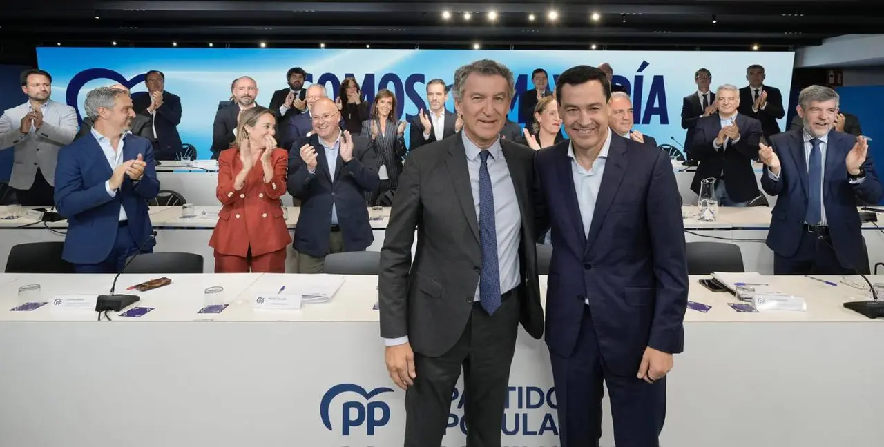 Juanma Moreno y Alberto Nu&ntilde;ez Feij&oacute;o, hoy en Madrid