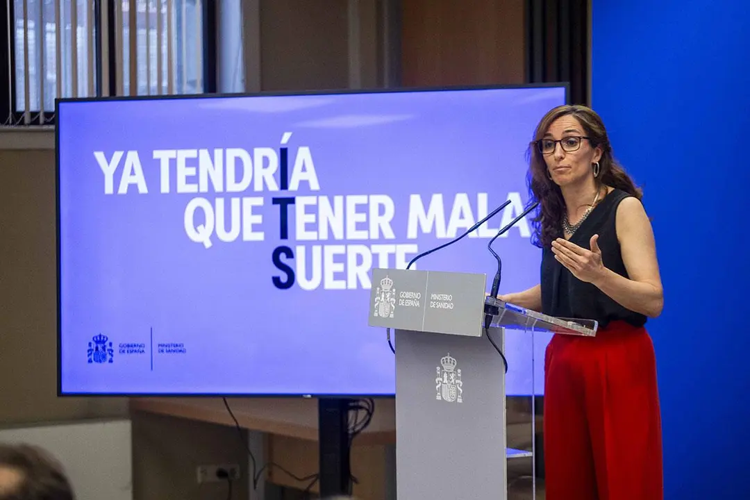 La ministra de Sanidad, M&oacute;nica Garc&iacute;a, en la presentaci&oacute;n de la campa&ntilde;a de enfermedades de transmisi&oacute;n sexual para j&oacute;venes Foto web Moncloa