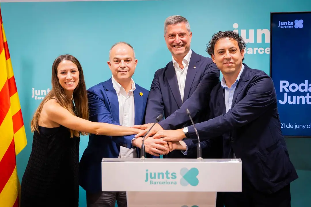 Jordi Mart&iacute; celebrando la victoria en las primaries de Junts x Barcelona