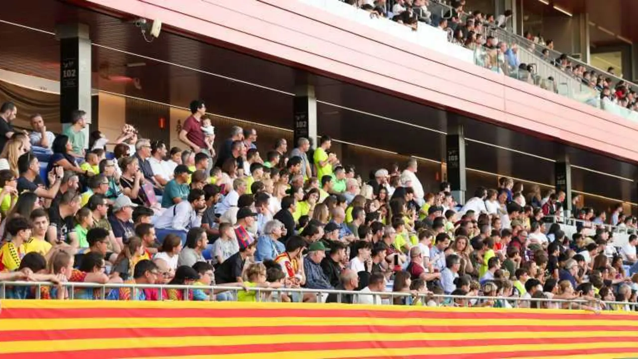 Imagen de las gradas en el último amistoso disputado entre Catalunya y Costa Rica