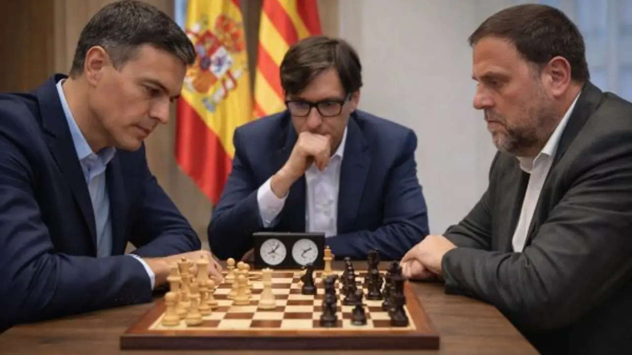 La partida entre Sanchez y Junqueras tiene a Illa como afectado principal