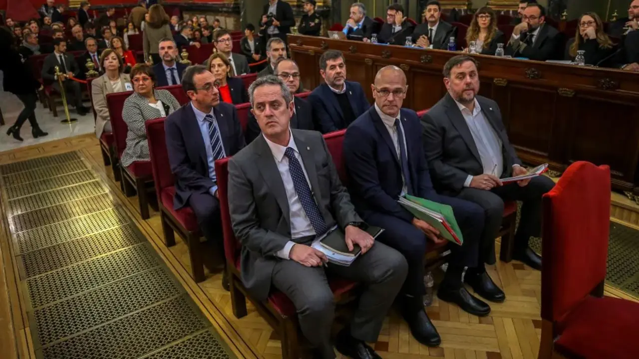 Los l&iacute;deres independentistas en el juicio del 'proc&eacute;s' celebrado en el Tribunal Supremo