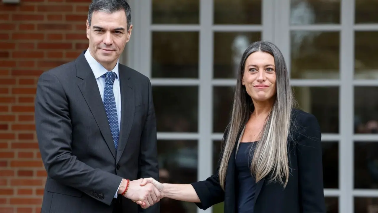 Miriam Nogueras visitando a Pedro S&aacute;nchez en Moncloa