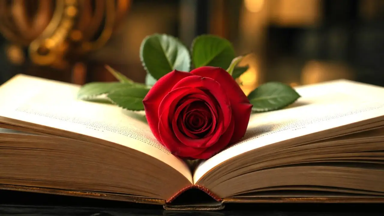 una rosa y un libro