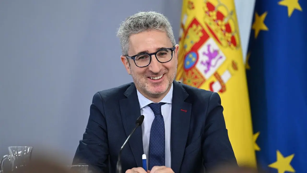 El ministro de Hacienda, Arcadi Espa&ntilde;a, durante la rueda de prensa posterior al Consejo de Ministros (Pool Moncloa - Borja Puig de la Bellacasa)