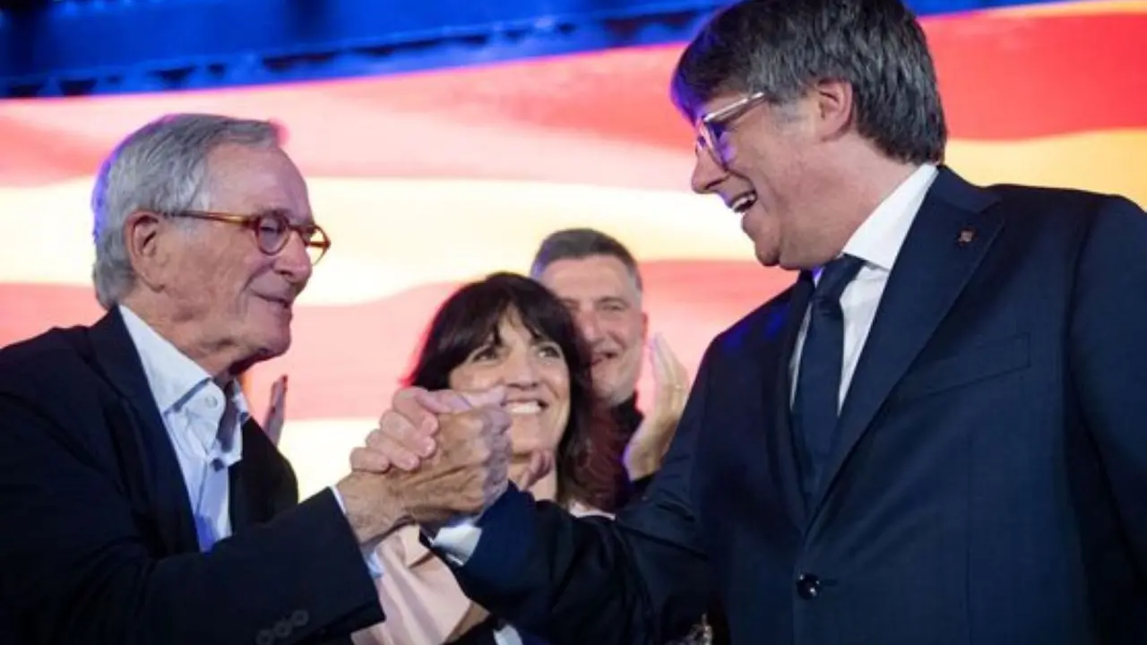 Xavier Trias y Carles Puigdemont en un acto en Francia Foto archivo