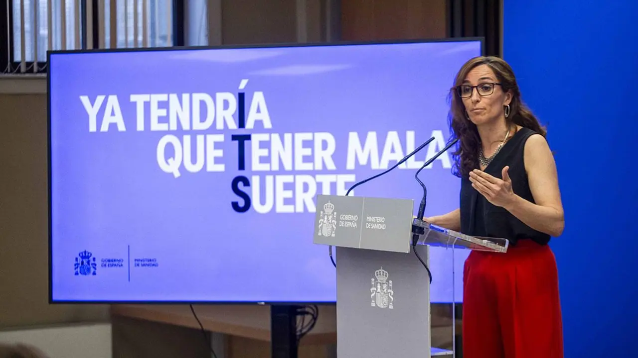 La ministra de Sanidad, M&oacute;nica Garc&iacute;a, en la presentaci&oacute;n de la campa&ntilde;a de enfermedades de transmisi&oacute;n sexual para j&oacute;venes Foto web Moncloa