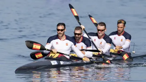Saúl Craviotto y el equipo de K4 de piragüismo de España, bronce en los Juegos Olímpicos