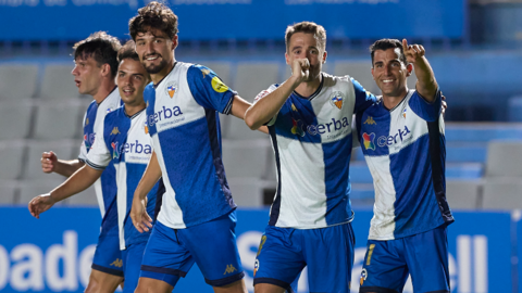 El Sabadell celebra el gol