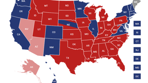 El mapa del voto en EEUU