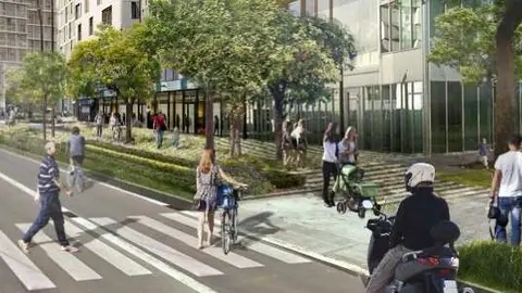 Imagen virtual del nuevo frente urbano en el lado oeste de la calle Esteve Terrades