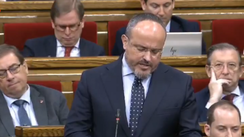 Alejandro Fernández en la sesión de hoy en el Parlament