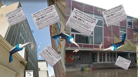 Silicona en edificios municipales y pasquines en las farolas