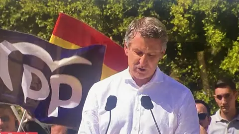 Alberto Núñez-Feijóo en la manifestación de ayer en Madrid