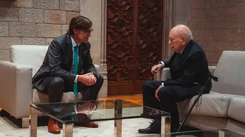 Jordi Pujol con Salvador Illa el pasado setiembre