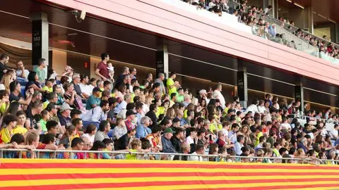 Imagen de las gradas en el último amistoso disputado entre Catalunya y Costa Rica