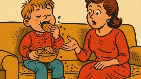 Niño y sus galletas