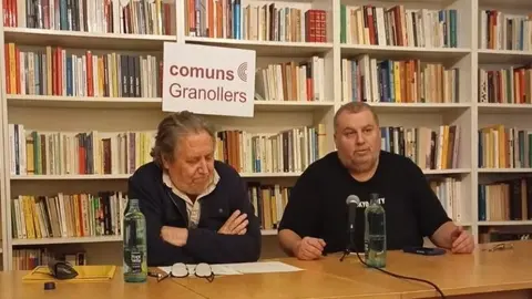 Jaume Bosch y Paco Galán en la conferencia Contra l'ombra de Franco memória democràtica