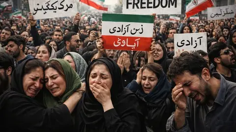 Ir&aacute;n llora a sus muertos (imagen recreada por IA)