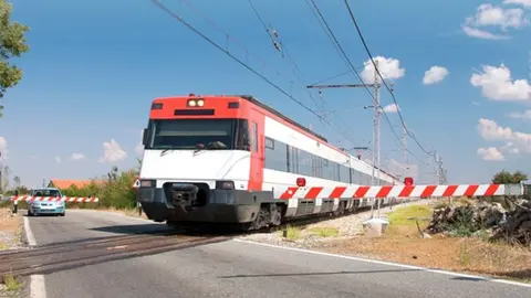 Paso a nivel con barrera en el 2026