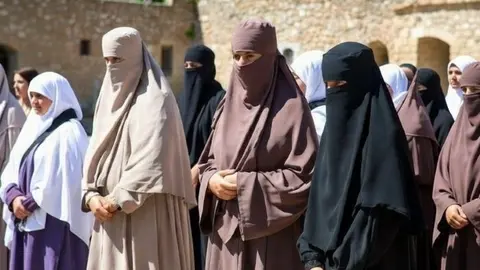 mujeres con burka y niqab
