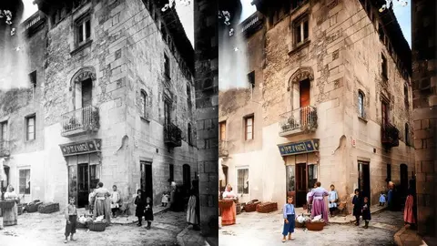 Can March, a la pla&ccedil;a de l'Oli de Granollers. Font Arxiu Municipal