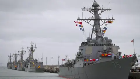 El USS Donald Cook, uno de los destructores del escudo antimisiles de la OTAN en la Base Naval de Rota (C&aacute;diz)