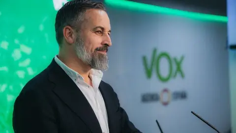 Santiago Abascal en rueda de prensa  Foto de Vox