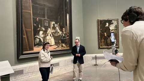 Bel&eacute;n y Pablo durante su retransmisi&oacute;n en las redes del Museo del Prado Foto del Museo del Prado