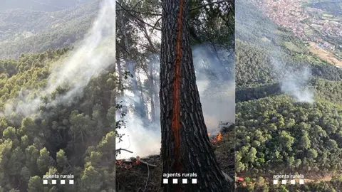 El primer incendi de l'any, a la Garriga, motivat per un llamp